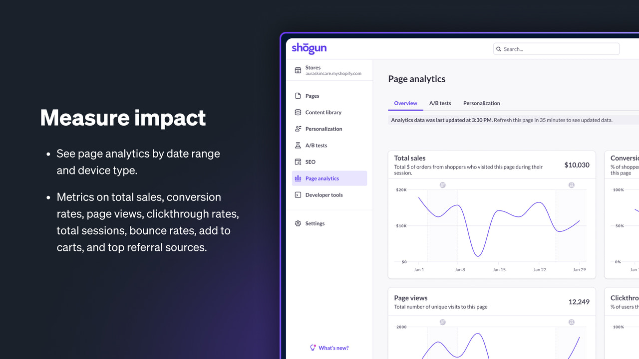 Page analytics to measure the impact of your new designs