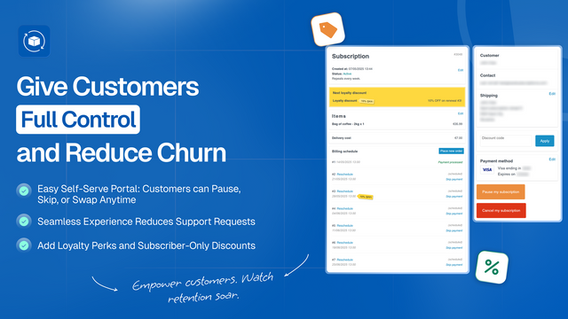 Customer portal of seal subscriptions app