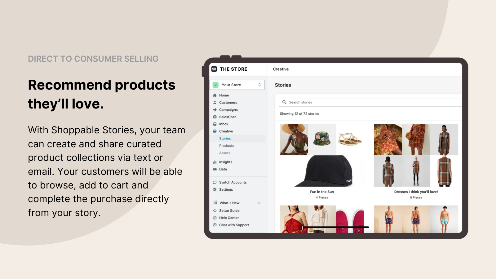 Curate and share product recommendations over email and text.