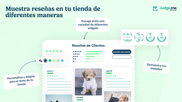 Muestra reseñas de Judge.me en tu tienda con widgets