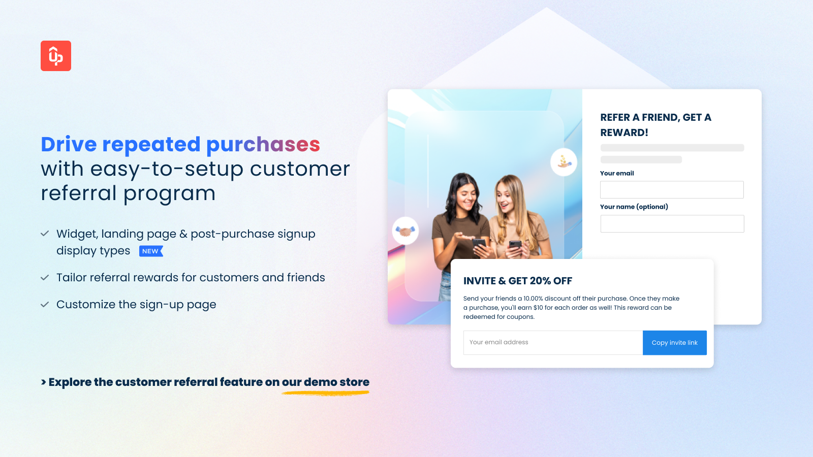 Loyalty & rewards let customer refer friends