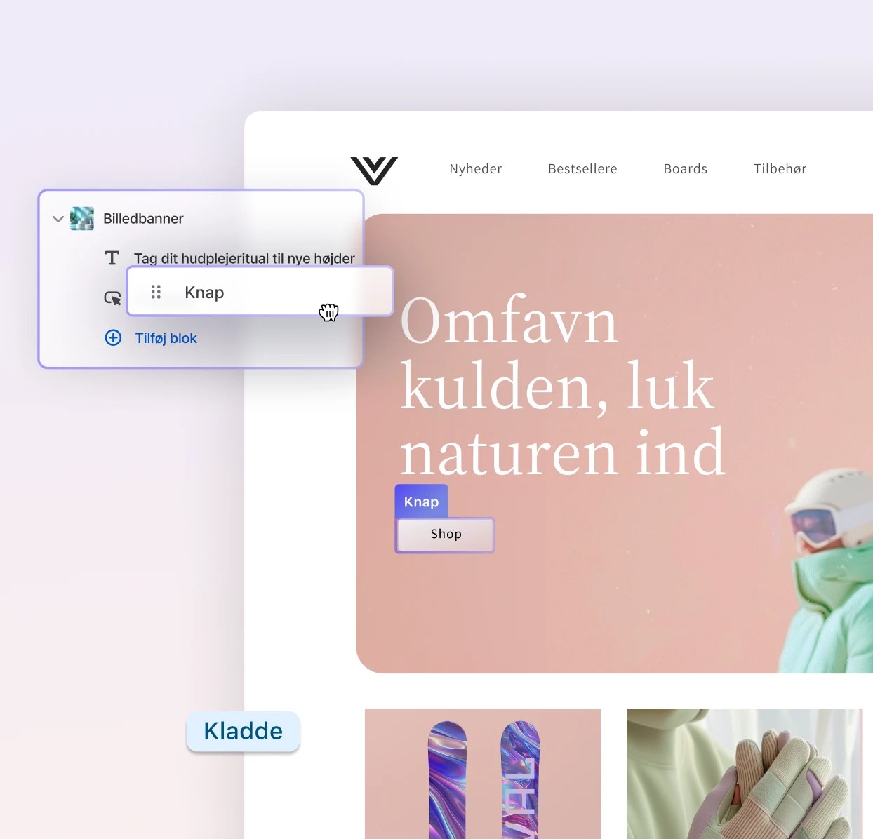 Brugergrænseflade i websitedesigner