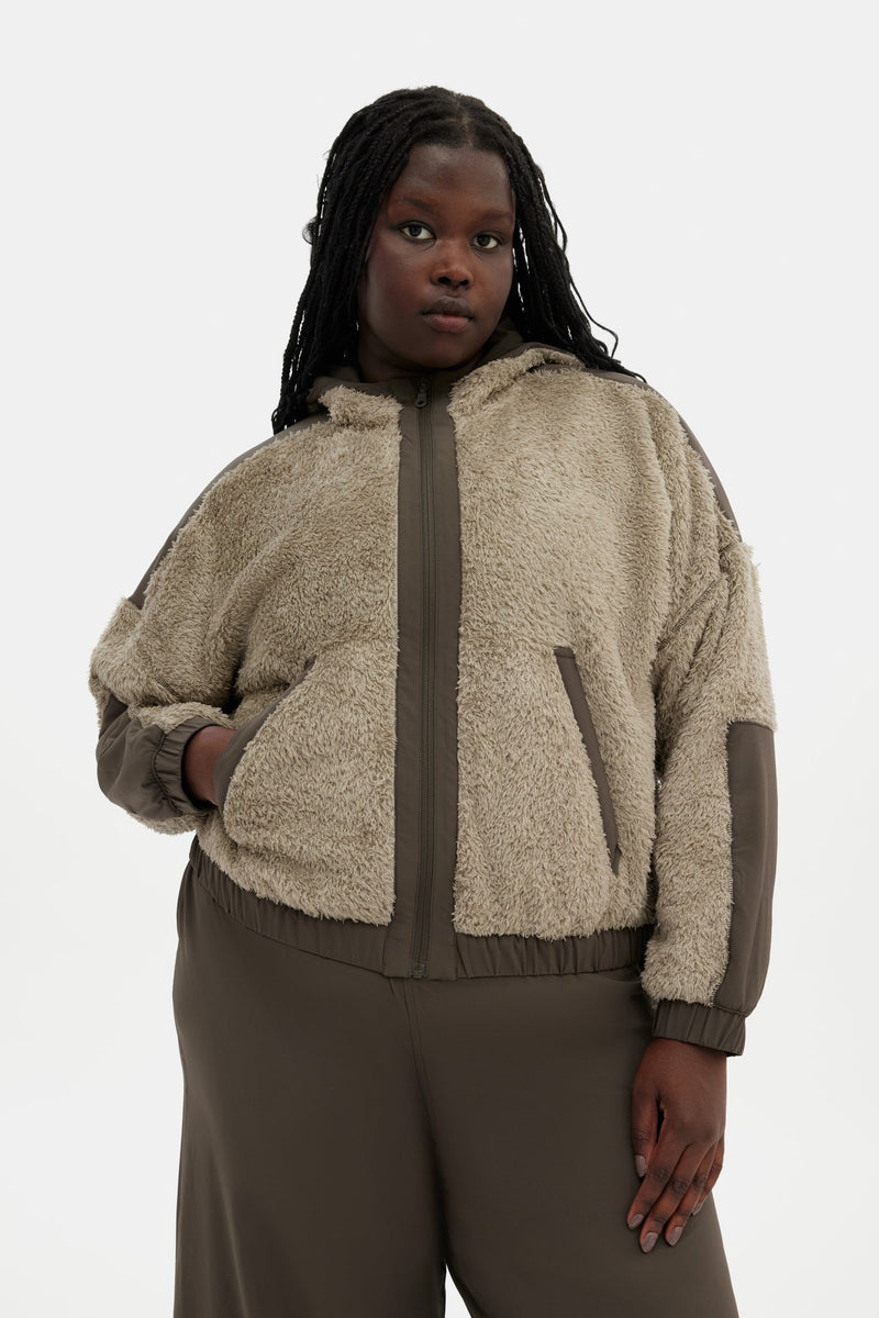 Laurel Recycled Fleece Paneled Bomber