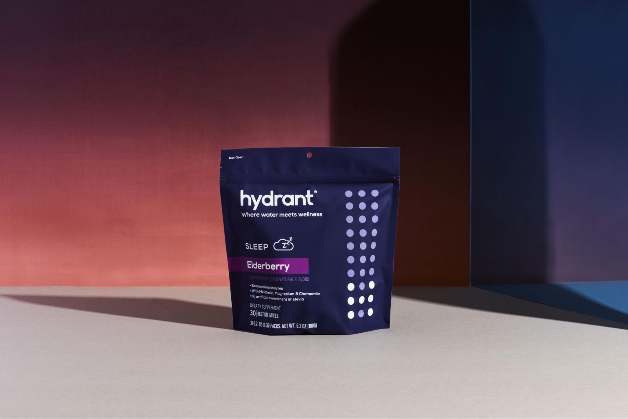 The Sleep mix by Hydrant backdropped against a deep berry and violet background.