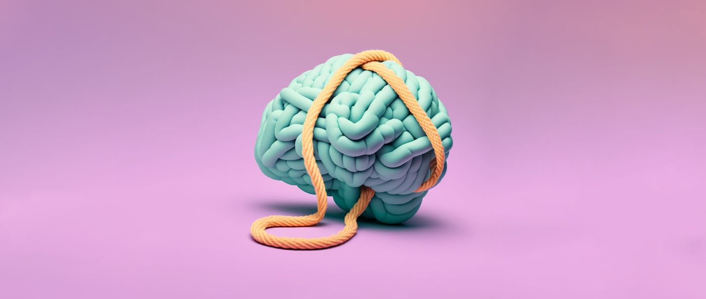 Graphic of a human brand wrapped in a rope: ai in social media.