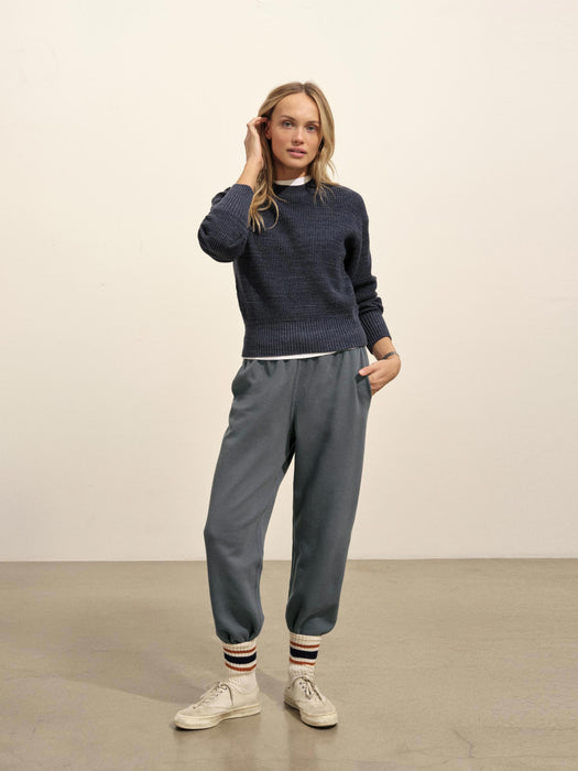 Model wearing Blue Fog Sweatpant