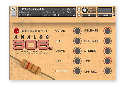 F9 Analog 808 Kontakt GUI