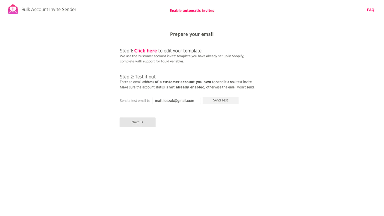 bulk invite sender email example