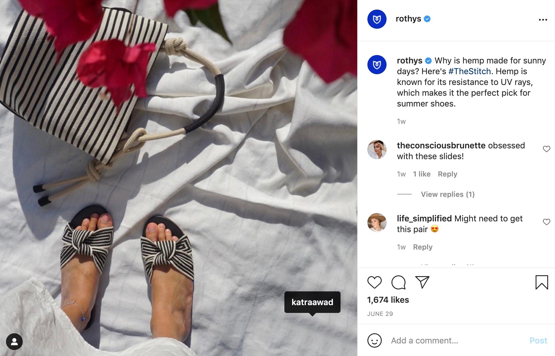Rothys social media