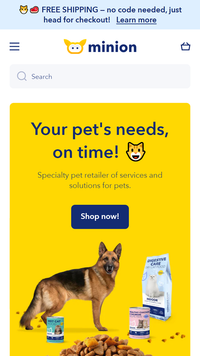 Mobile preview for Minion in the "Vertical" style
