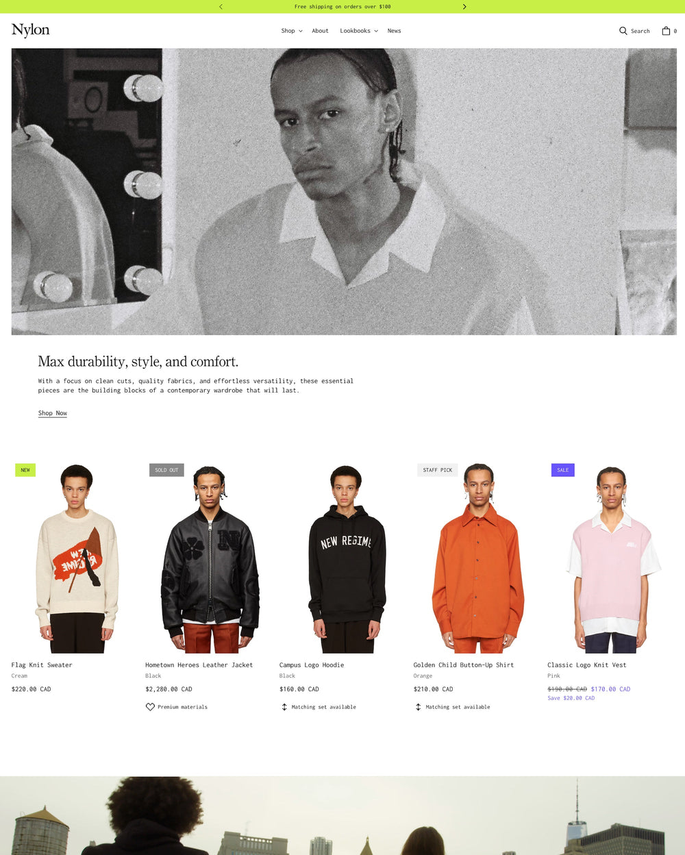 Aperçu de la version pour ordinateur du thème Tailor dans le style « Nylon »