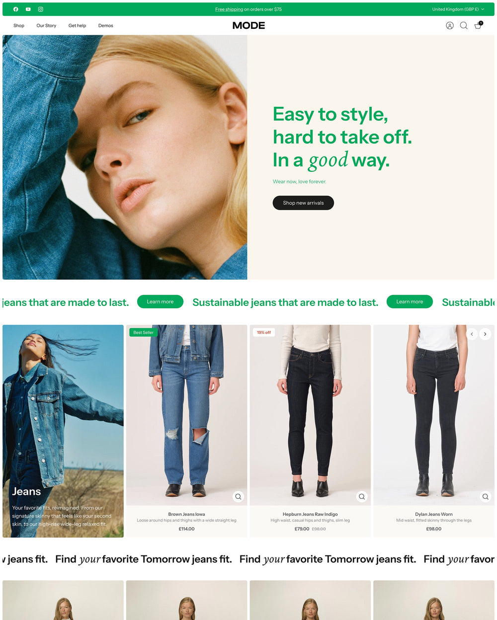 Desktop preview for Mode in the "Solar" style